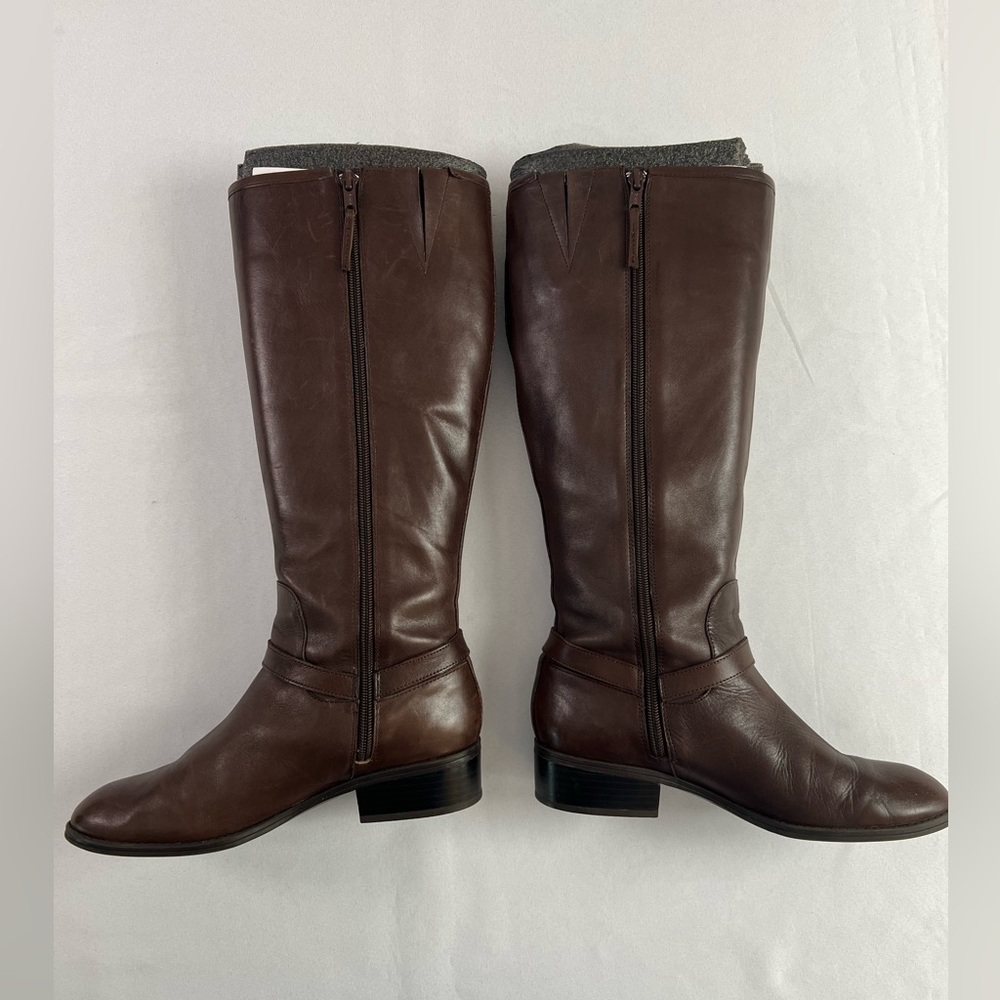 Lauren Ralph Lauren Marion Brown Leather Riding Boots - Picture 2 of 16